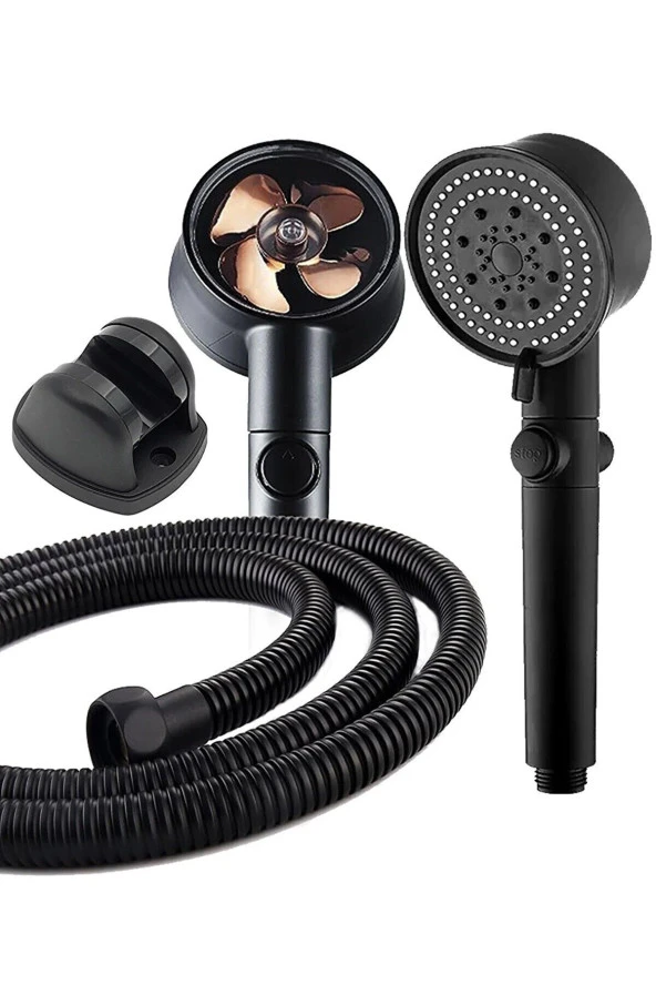 Moonshop Turbo Pervaneli 5 Fonksiyonlu Duş Başlığı Duş Hortumu 150 Cm ürün görseli 1
