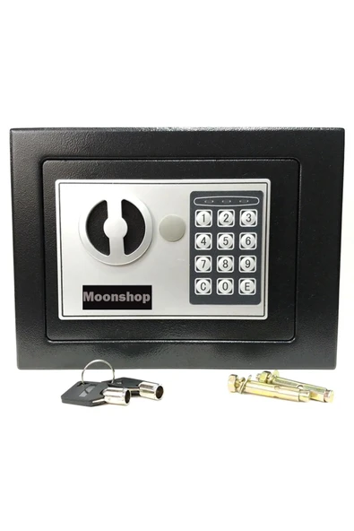 Moonshop Elektronik Şifreli Para, Çelik Ve Otel Kasası 3Mm Montaj Ekipmanları Hediyeli Paslanmaz ürün görseli 1