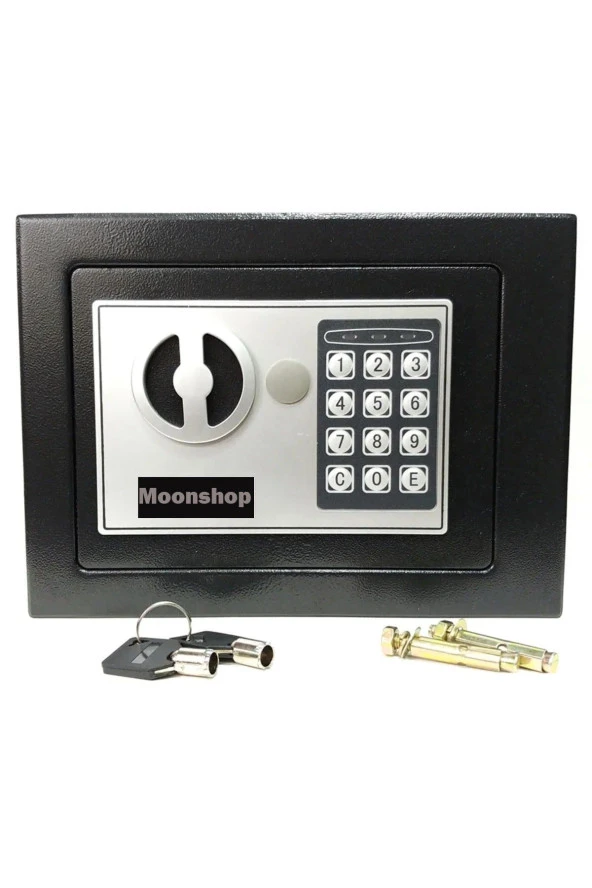 Moonshop Elektronik Şifreli Para, Çelik Ve Otel Kasası 3mm Montaj Ekipmanları Hediyeli Paslanmaz Pil Hediyeli. ürün görseli 1