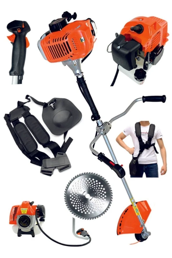 Moonshop 4,5 Hp 2 Zamanlı Dark Orange Yan Tipi Benzin Motorlu Çim Biçme Makinesi ürün görseli 1