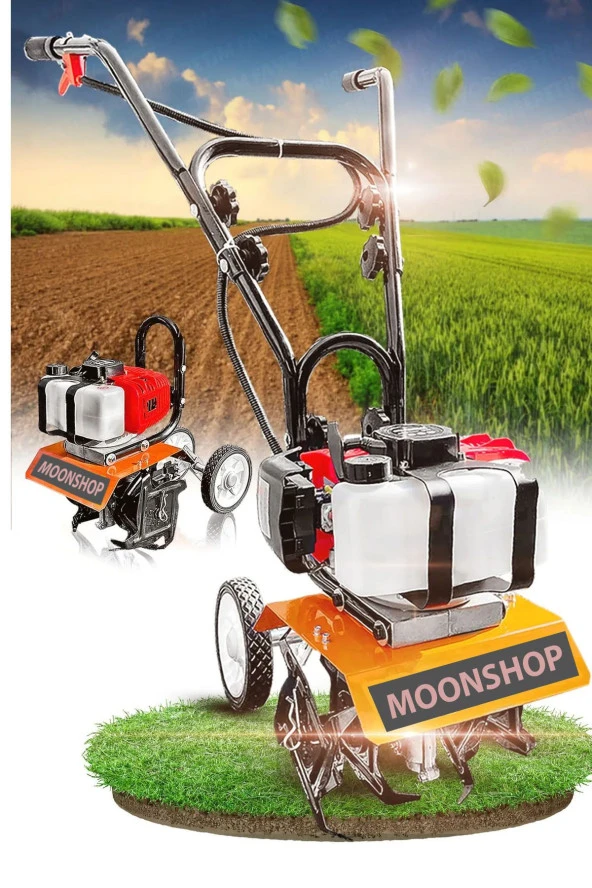Moonshop Japan Turbo 9 Hp Çelik Dişli Bakır Sargılı Benzinli Çapa Makinesi Çapalama ürün görseli 1
