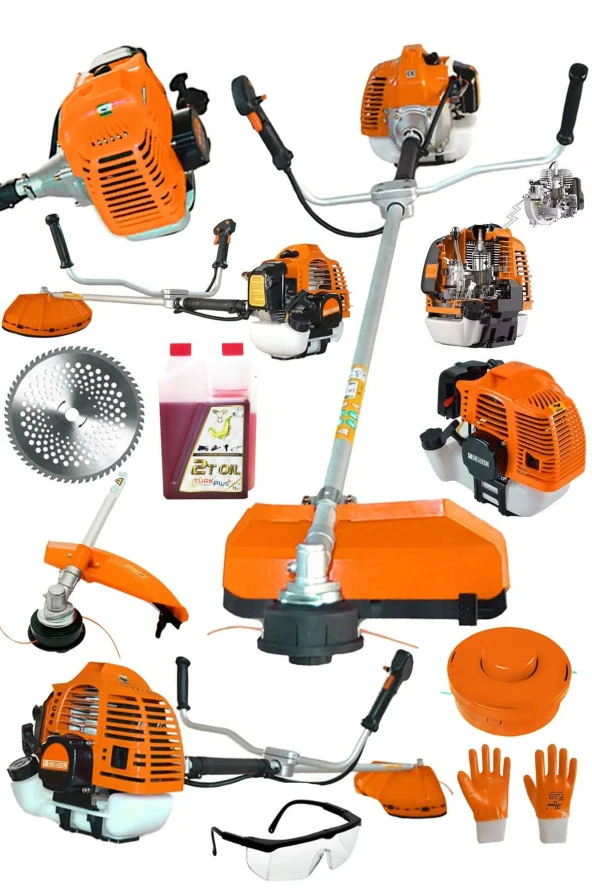 Moonshop Pro Alman Tam Profesyonel 5,9 Hp Bronz Piston Benzinli Ot Çalı Çim Biçme Makinası Yan Tırpan ürün görseli 1