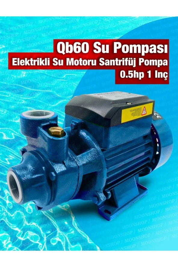 Moonshop Bakır Sargı Qb60 1 Parmak 0 55 Hp 0 55 Kw Su Motoru Su Pompası Dinamo 220V ürün görseli 1