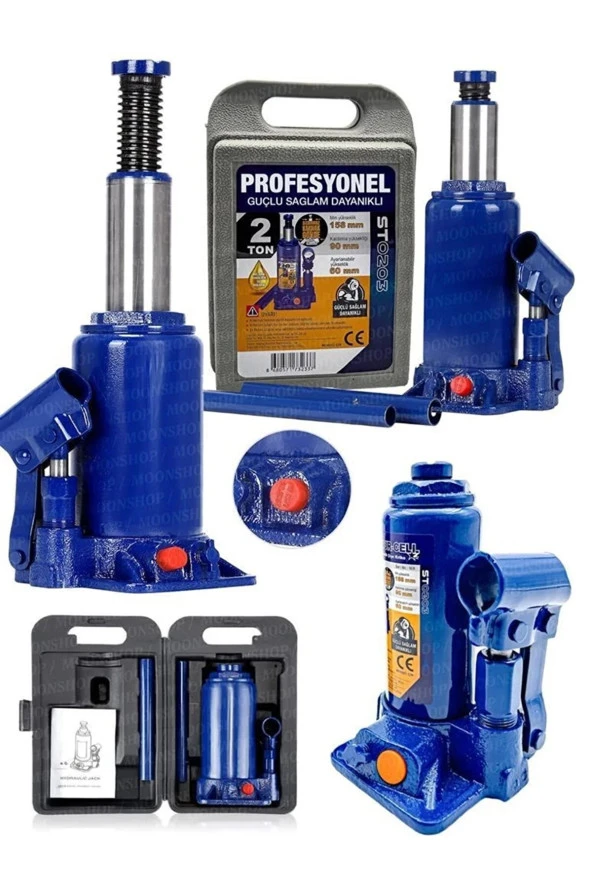 Moonshop Pro Seri Alman Çelik Şase 2 Ton Hidrolik Araba Karavan Oto Şişe Krikosu Tse Kontrollü Ürün ürün görseli 1