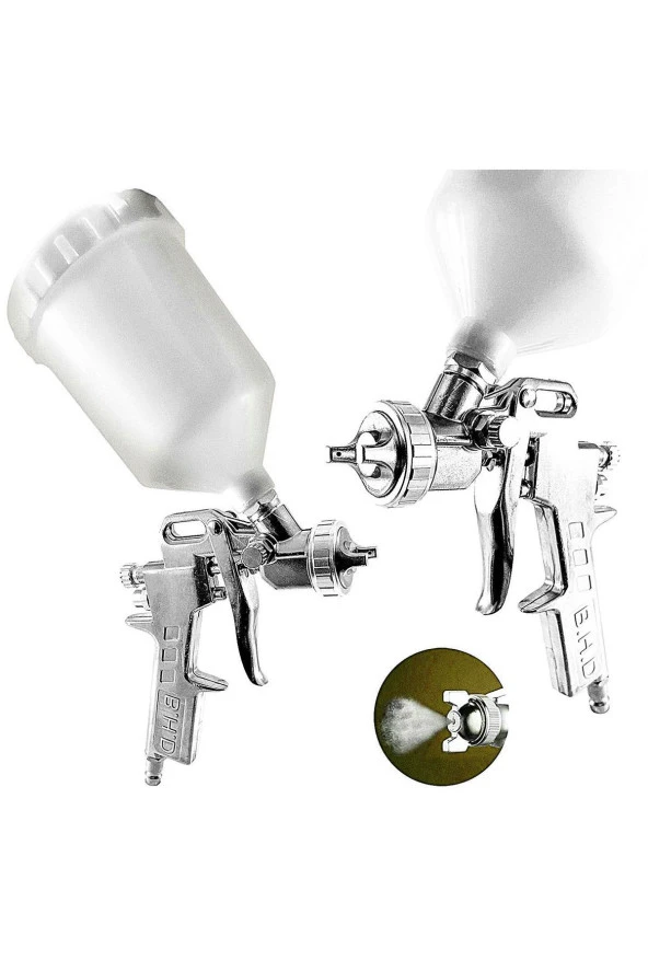 Moonshop Pro Seri Paslanmaz Üstten Depolu Profesyonel 600 Cc Boya Sprey  Hava Tabancası Hediyeli Ürün. ürün görseli 1