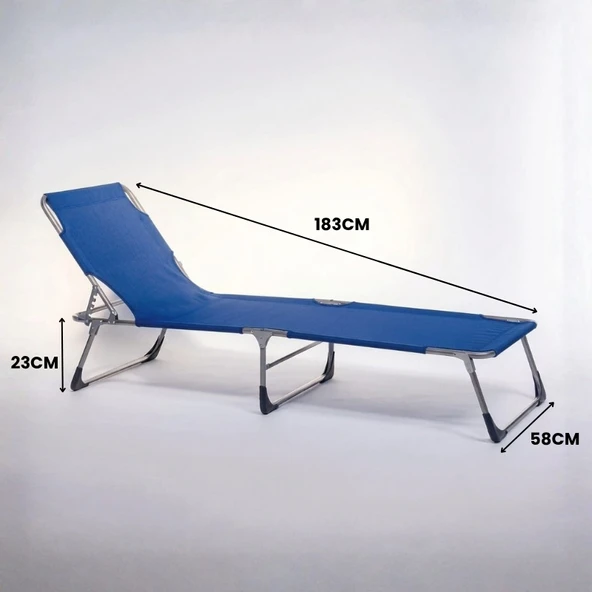 Ecm Proger KATLANIR KADEMELİ ŞEZLONG- MAVİ - Resim 2