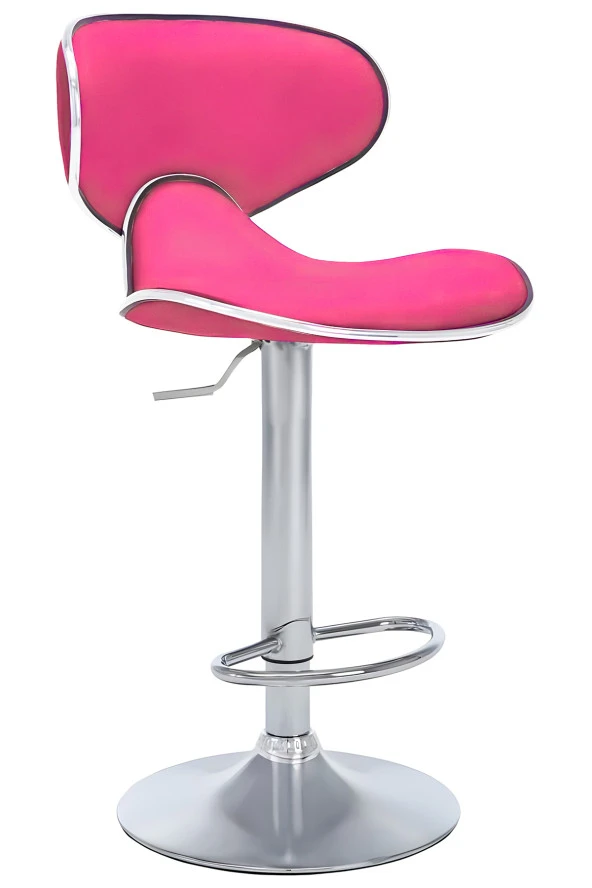 Bürocci Zen Bar Taburesi - Gül Kurusu Modern Deri Metal Ayaklı Yüksek Tezgah Sandalyesi - 9549S0490 ürün görseli 1