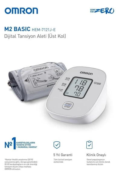 Omron M2 Basic Hem-7121 J-e Koldan Ölçer Tansiyon Aleti - Resim 7