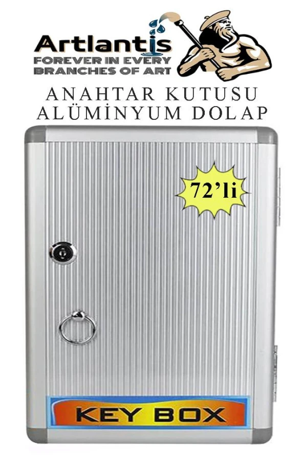 Kilitli Anahtar Kutusu 72 li 1 Paket Anahtar Dolabı Alüminyum Gövde Otel Otopark Apart Anahtarlık Dolap ürün görseli 1