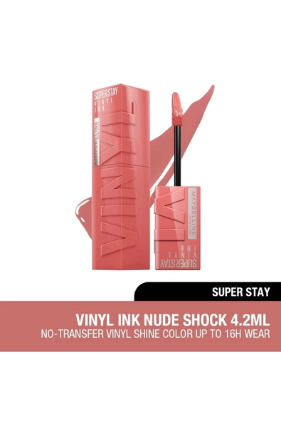 Maybelline New York Super Stay Vinyl Ink Uzun Süre Kalıcı Likit Parlak Ruj 100 Charmed ürün görseli 1