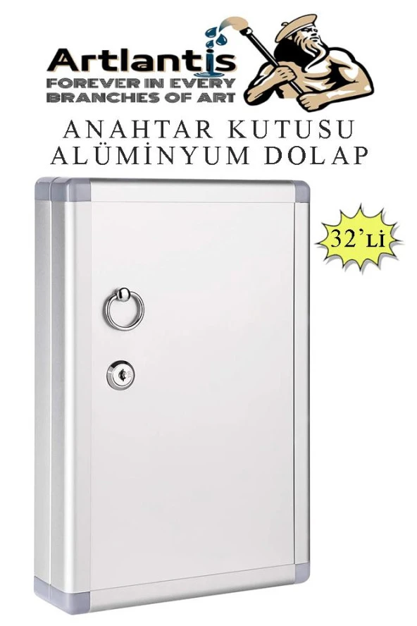 Kilitli Anahtar Kutusu 32 li 1 Paket Anahtar Dolabı Alüminyum Gövde Otel Otopark Apart Anahtarlık Dolap ürün görseli 1