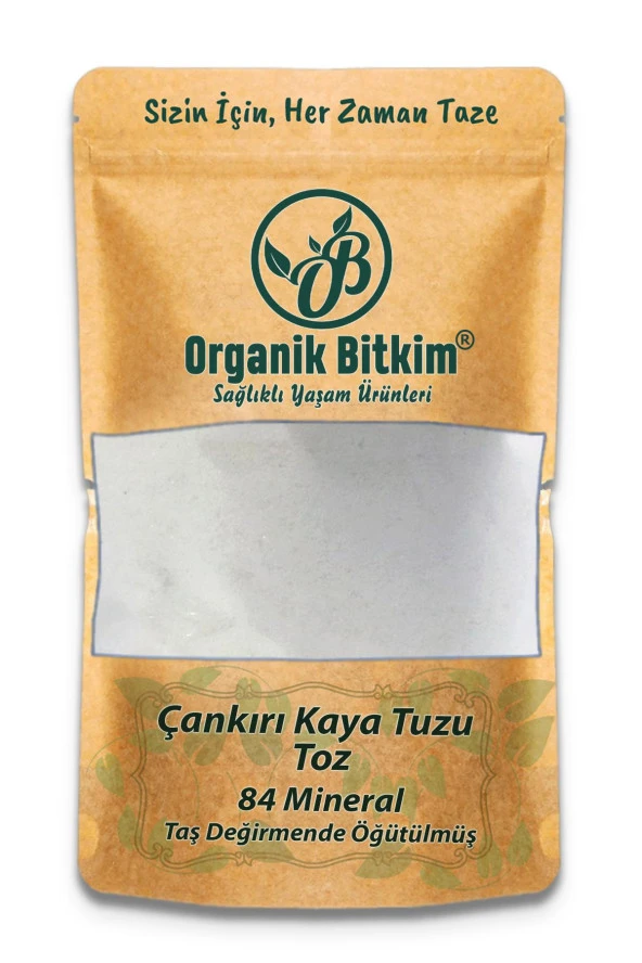 Organik Bitkim 84 Mineral Doğal Çankırı Kaya Tuzu Taş Değirmende Öğütülmüş 2 x 500 gr ürün görseli 1