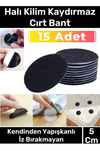 Premium Halı Kilim Sabitleyici Koltuk Kaydırmaz Kendinden Yapışkanlı Yıkanabilir 15 Adet Cırt Bant ürün görseli 1