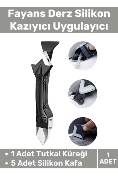 Premium Mutfak Banyo Fayans Derz Silikon Kazıyıcı Sıyırıcı Doğrayıcı Uygulayıcı 3 in 1 Aparat ürün görseli 1