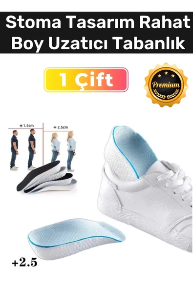 Özel Üretim Eva Bellek Köpük Stoma Tasarım Rahat Kadın Erkek Boy Uzatıcı Tabanlık 2.5 Cm - 2 Adet ürün görseli 1