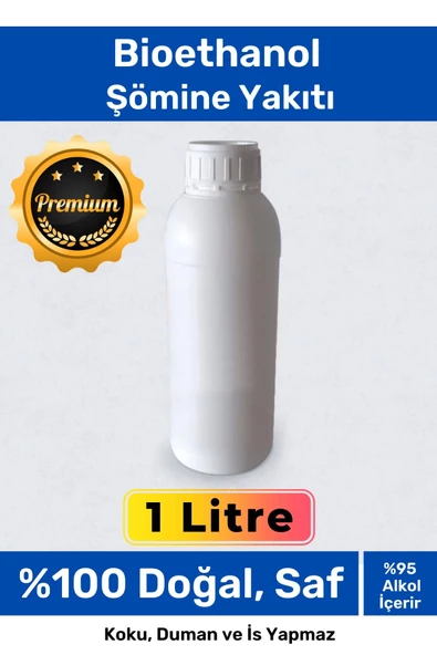 Özel Üretim Doğal Saf Temiz Çevre Dostu Sıvı Koku Yapmayan Bioethanol Şömine Yakıtı 1 Litre ürün görseli 1