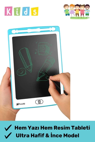Premium Lcd Ekranlı Kalemli Dijital Çizim Tableti Yazı Tahtası Boyama Resim Akıllı Tablet 8,5 Inç ürün görseli 1