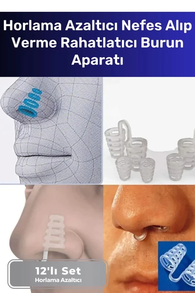 Premium Horlama Azaltıcı Nefes Alıp Verme Rahatlatıcı Uyku Önleyici Burun Delik Aparatı 12'li Set ürün görseli 1