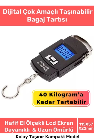 Deluxe Lcd Ekran Seyahat Bavul Ağırlık Tartı Dijital Çok Amaçlı Taşınabilir Bagaj Tartısı Max 40 Kg ürün görseli 1