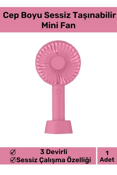 Özel Üretim Usb Şarjlı 3 Kademeli Sessiz Taşınabilir Mini Fan Pervaneli Soğutucu Küçük Vantilatör ürün görseli 1