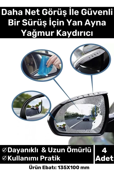 Özel Üretim Yağmur Kaydırıcı Film Araba Dış Yan Dikiz Aynası Filmi Buğu Önleyici Su Tutmaz 4 Adet ürün görseli 1