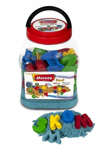 HEROES,PET KUTULU HARF VE RAKAMLAR+KİNETİK KUM (1000GR.) KUM-024 ürün görseli 1