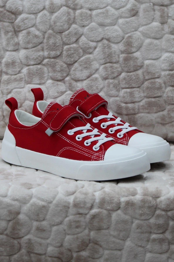 Vicco 346.F24Y.141-11 Lee Kırmızı Keten Sneaker Unisex Çocuk Ayakkabı ürün görseli 1