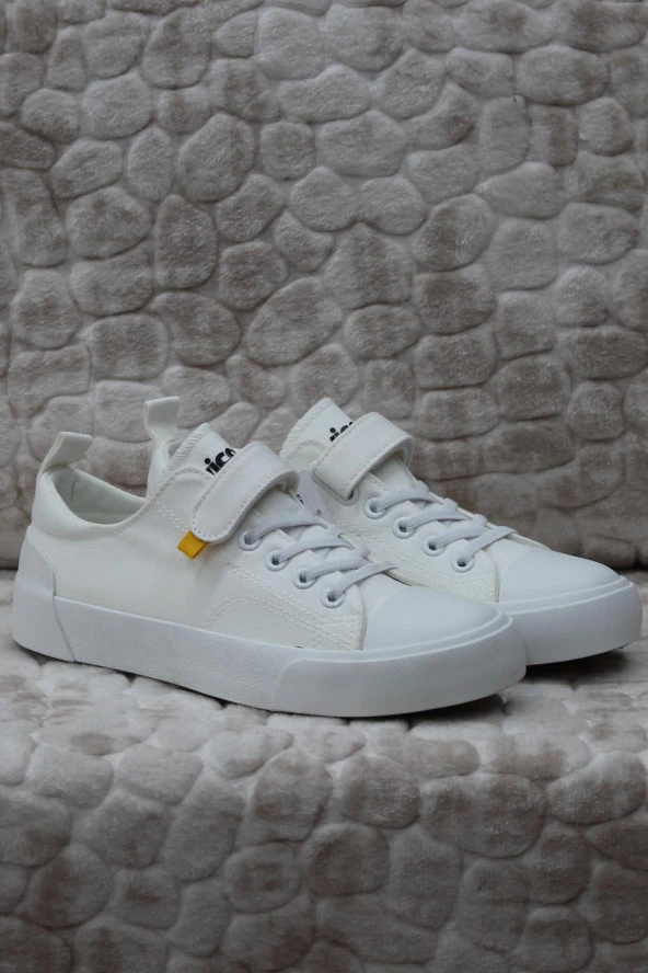 Vicco 346.P24Y.141-11 Lee Beyaz Keten Sneaker Unisex Çocuk Ayakkabı ürün görseli 1
