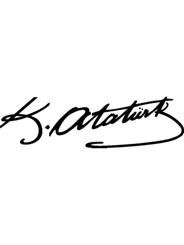 Gazi Mustafa Kemal Atatürk Imza Sticker Siyah 20X6 K.atatürk ürün görseli 1