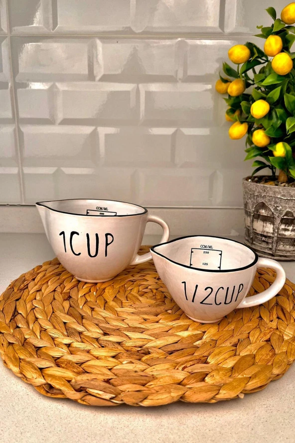 2'li Ölçü Kabı Bardağı Ölçü Seti 250/500 ml ürün görseli 1