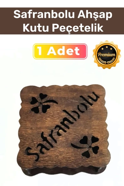 Premium Özel Üretim Ahşap Kavakkontra İmal Edilen Tasarım Safranbolu Kutu Peçetelik ürün görseli 1