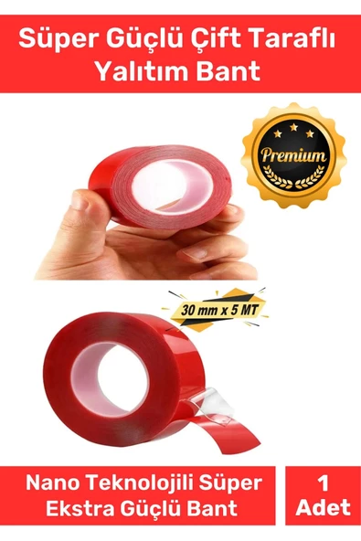 Özel Üretim Süper Güçlü İz Bırakmayan Çift Taraflı Akrilik Köpük Montaj Bandı 30mm X 5mt - 1 Adet ürün görseli 1