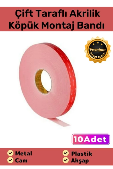 Özel Üretim Süper Güçlü İz Bırakmayan Çift Taraflı Akrilik Köpük Montaj Bandı 19mm X 2mt - 10 Adet ürün görseli 1