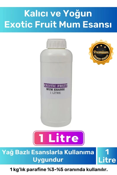 Özel Üretim Kalıcı Yoğun Yağ Bazlı Tüm Ürünlerle Kullanıma Uygun Exotic Fruit Mum Esansı 1 LT ürün görseli 1