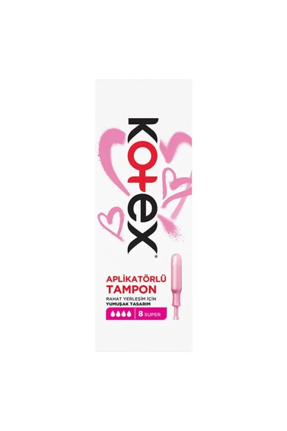 Kotex Aplikatörlü Tampon Süper 8'li ürün görseli 1