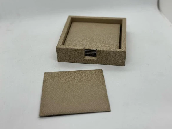 SETAIANCA LUXE FAUX VEGAN DERİ BARDAK ALTLIĞI 6 LI 25*14*7 CM ürün görseli 1