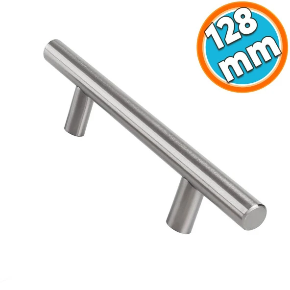 Mobilya Mutfak Çekmece Dolap Kapak Kulpu Kulbu 128 mm İnox Metal Kulp ürün görseli 1
