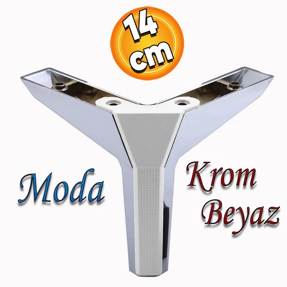 Moda Lüks Mobilya Oturma Grubu Kanepe Sehpa TV Ünitesi Koltuk Ayağı Baza Ayakları Krom Beyaz 14 cm ürün görseli 1