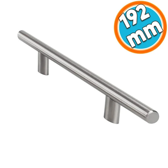 Mobilya Mutfak Çekmece Dolap Kapak Kulpu Kulbu 192 mm İnox Metal Kulp ürün görseli 1