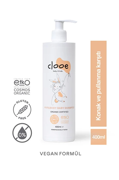 Organik Bebek & Çocuk Saç, Vücut Şampuanı (400ML) - Ph Dengeli, Konak Önleyici ürün görseli 1
