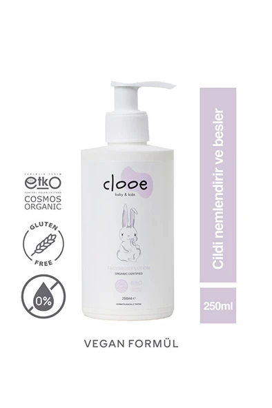 Organik Bebek Losyonu (250ML) - Argan Yağı, Zeytinyağı, Huş, Gül Suyu - Yenidoğan Kullanımına ürün görseli 1