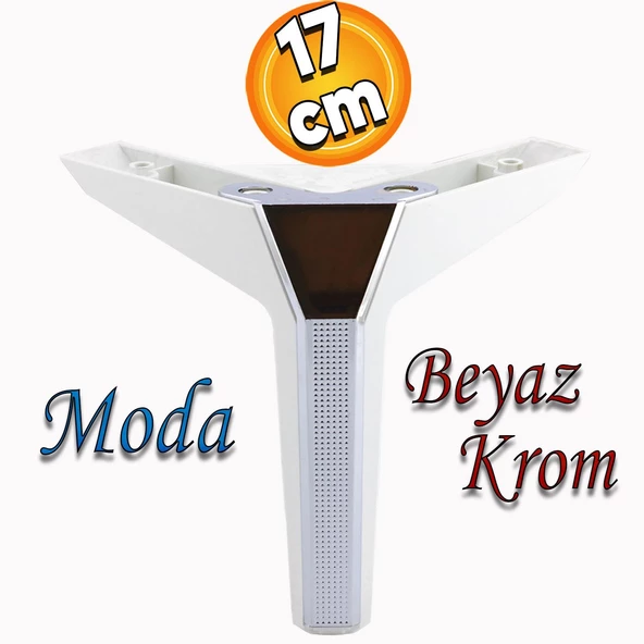 Moda Lüks Mobilya Oturma Grubu Kanepe Tv Ünitesi Konsol Koltuk Ayağı Baza Ayakları Beyaz Krom 17 Cm ürün görseli 1