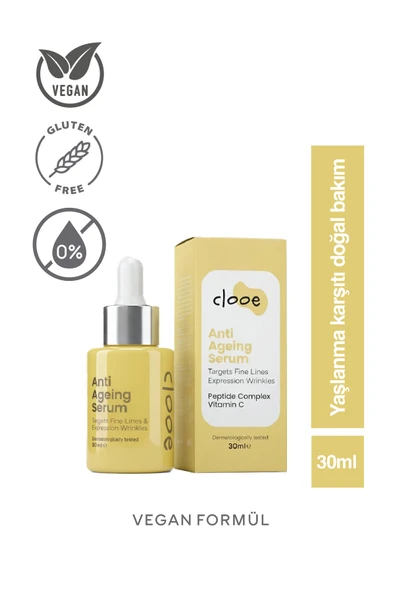 Doğal Yaşlanma Karşıtı Serum (30ML) - Gliserin, Hyaluronik Asit, Camellia Sinensis ürün görseli 1