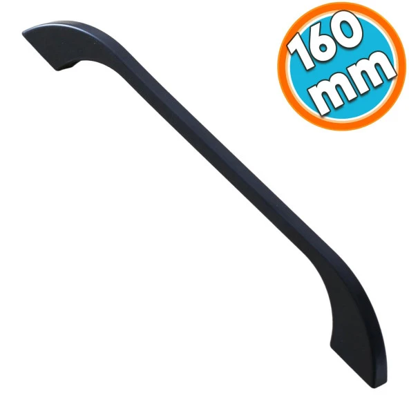 Mobilya Kulp Mutfak Dolabı Çekmece Dolap Kulpları Kapak Kulpu Kulbu Siyah Renk 160 mm Metal ürün görseli 1