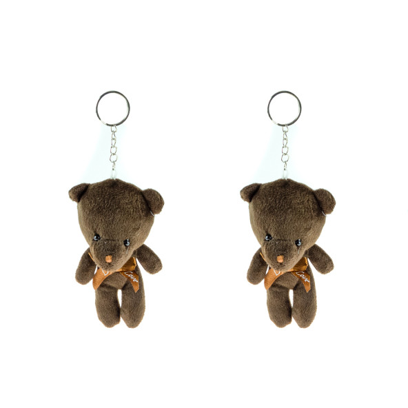 Anahtarlık pelüş Ayıcık Anahtarlık İkili Set Koyu Kahve 12 Cm ürün görseli 1
