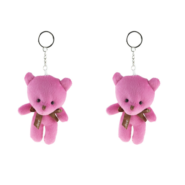 Anahtarlık pelüş Ayıcık Anahtarlık İkili Set Pembe 12 Cm ürün görseli 1