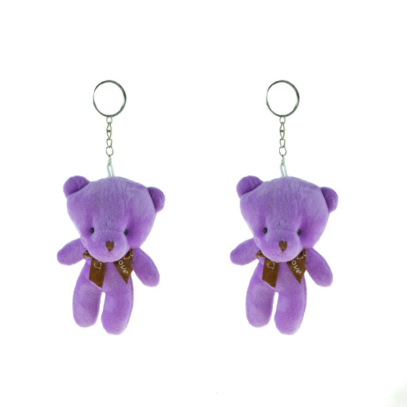 Anahtarlık pelüş Ayıcık Anahtarlık İkili Set Mor 12 Cm ürün görseli 1