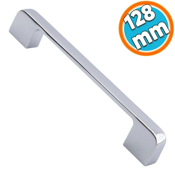 Mobilya Kulp Mutfak Dolabı Çekmece Dolap Kulpları Kapak Kulpu Kulbu Krom Renk 128 mm Metal ürün görseli 1