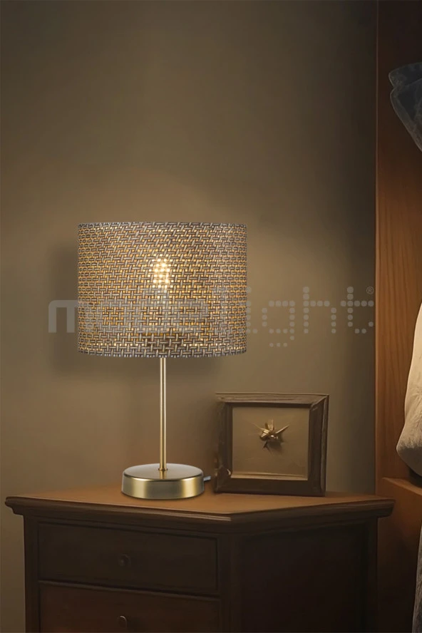 Modelight AREL ABAJUR GOLD AYAK-KAHVE ARTI DESENLİ ŞAPKA SALON-OTURMA ODASI-ÇOCUK ODASI-YEMEK-YATAK ODASI ürün görseli 1