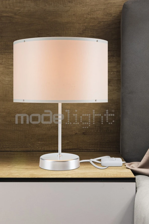 Modelight Arel Abajur Krom Ayak Krem Şapka Salon-oturma Odası-çocuk Odası-yatak Odası-yemek Odası-antre ürün görseli 1